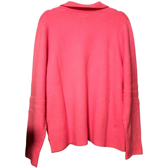 J.Crew Pink V-Neck Sweater L Extra-Soft Wool Blend Long Sleeve - Picture 2 of 11